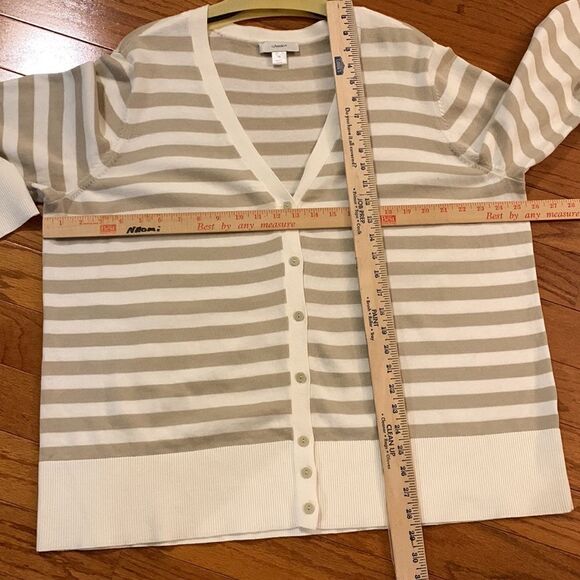 CJ Banks size 3XL button up striped cardigan NWOT - Picture 7 of 7